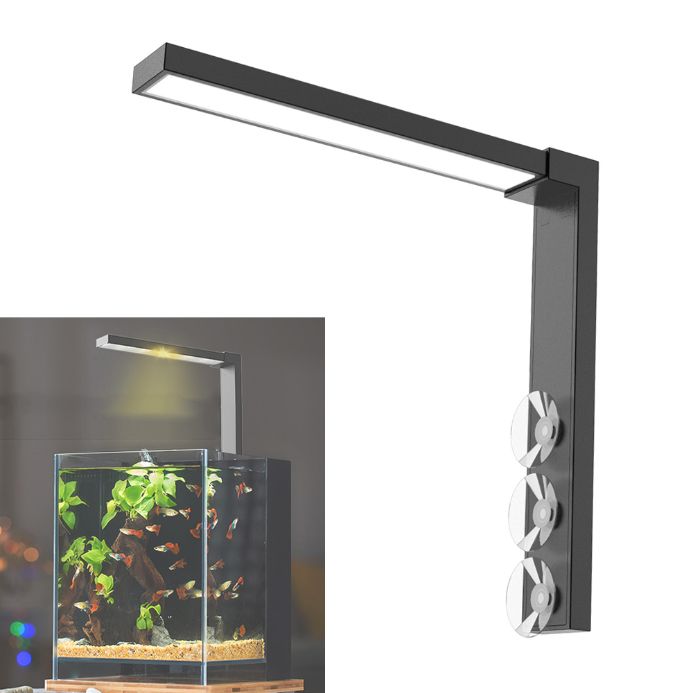 Planted Aquarium Algae - ABS mangkuk ikan kecil lampu LED
