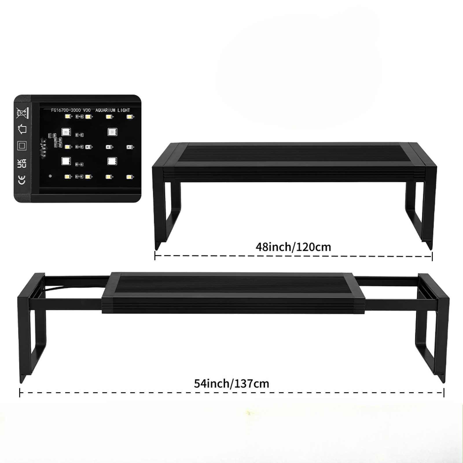 Planted Aquarium Hanging Light - Lampu LED Spektrum Penuh 24/7 untuk
