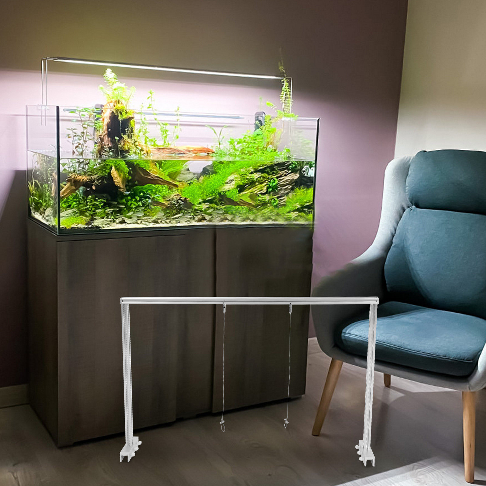 1Set Rak Lampu Tangki Ikan Alu - Planted Aquarium Hanging Light ulasan dan harga